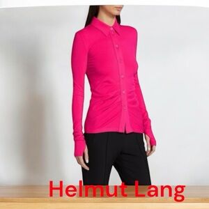 Helmut Lang Ruched Jersey shirt sz XL